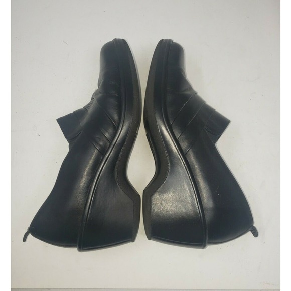 Dansko Clogs Women Size 7.5 8 38 Black Aubrey Leather Pleated‎ Leather - Picture 6 of 8
